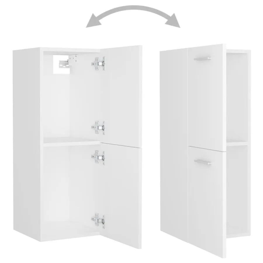 Ensemble de meubles de salle de bain Blanc Aggloméré - 9