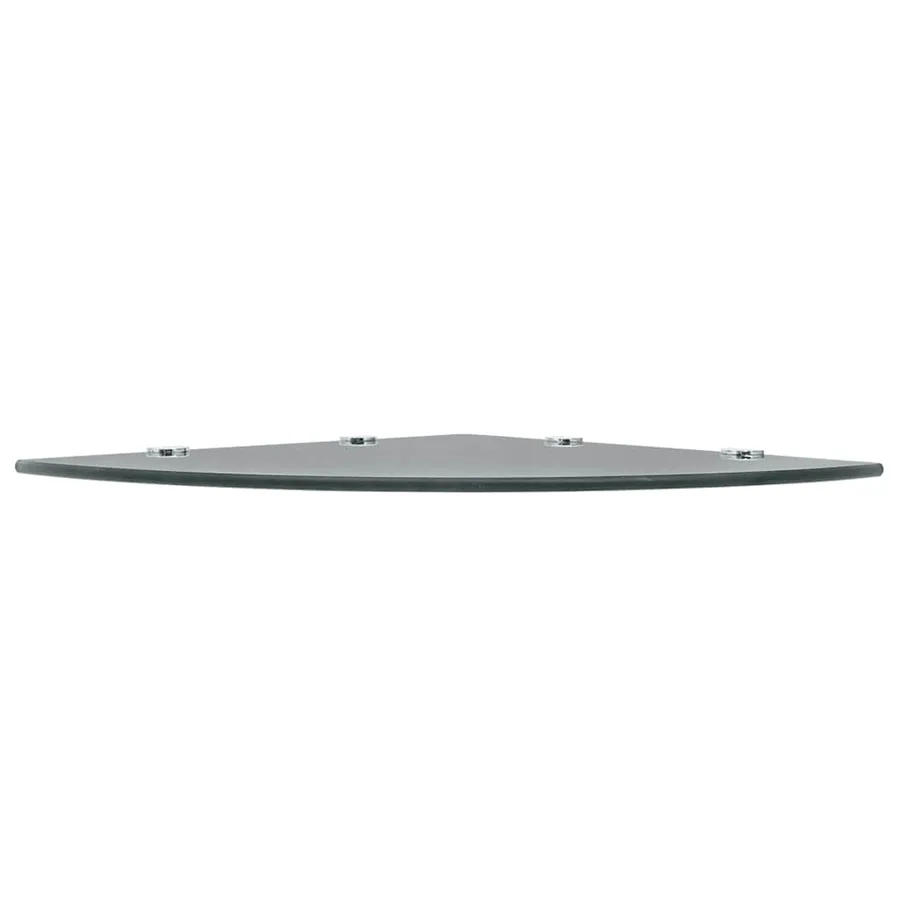 Étagères d'angle 2 pcs et supports chromés Verre Noir 45x45 cm - 4