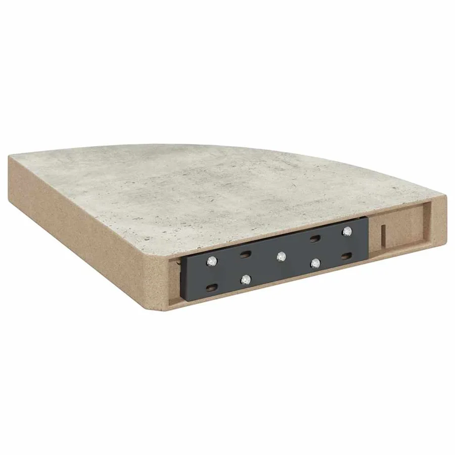 Étagères d'angle murales 2 pcs Gris béton 25x25x3,8 cm MDF - 8