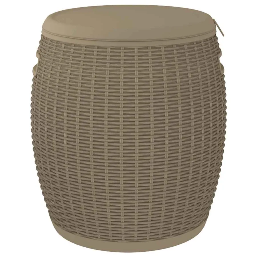 Boîte de rangement de jardin 4 en 1 marron clair polypropylène - 5