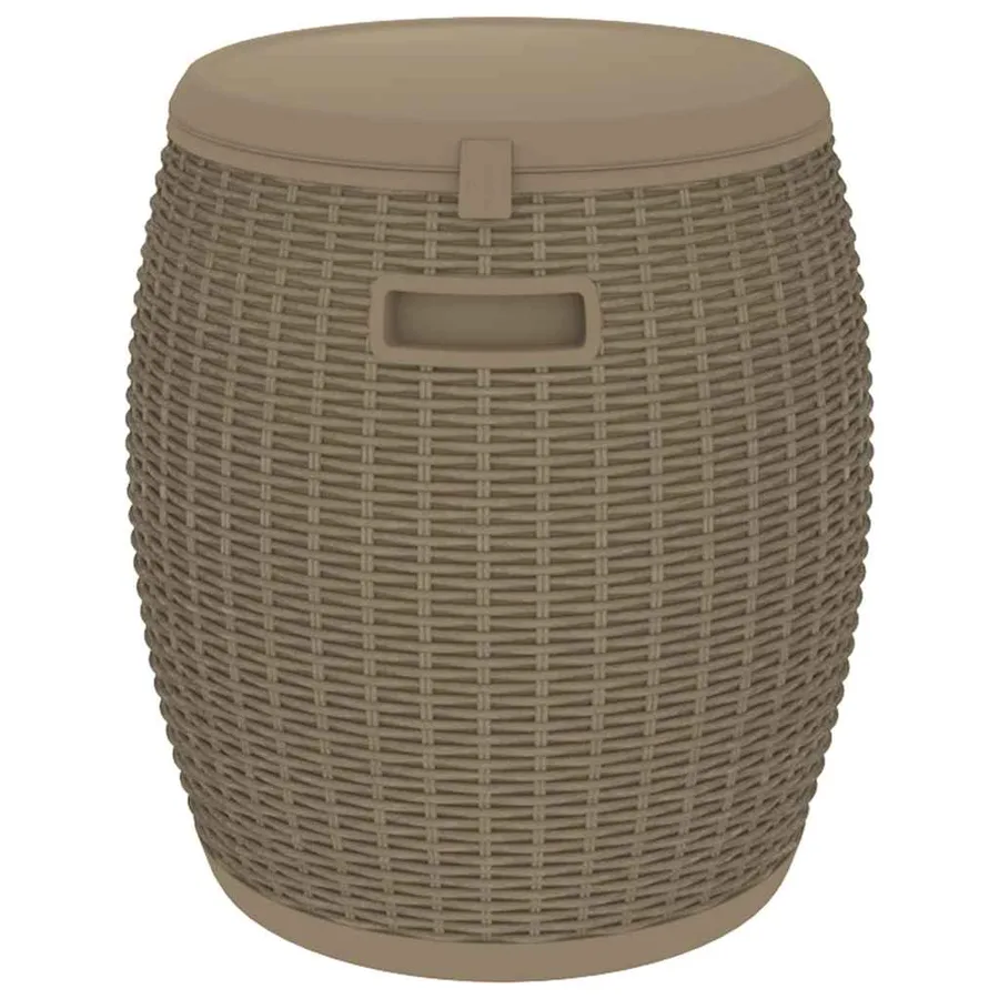 Boîte de rangement de jardin 4 en 1 marron clair polypropylène - 6
