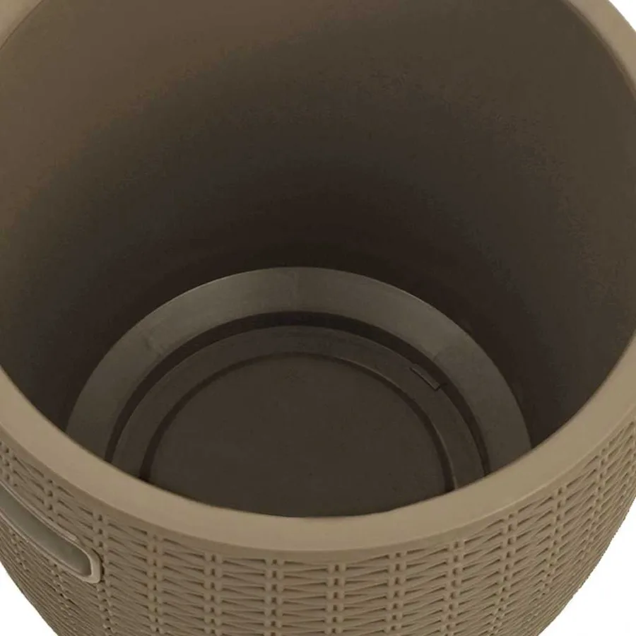 Boîte de rangement de jardin 4 en 1 marron clair polypropylène - 8