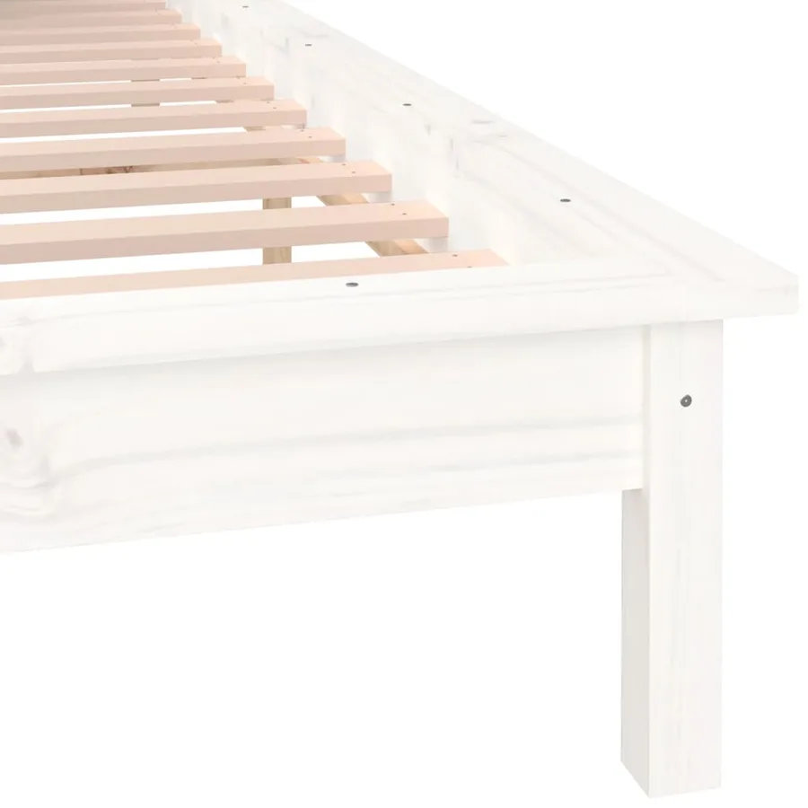 Cadre de lit à LED sans matelas blanc 120x200 cm bois massif - 9