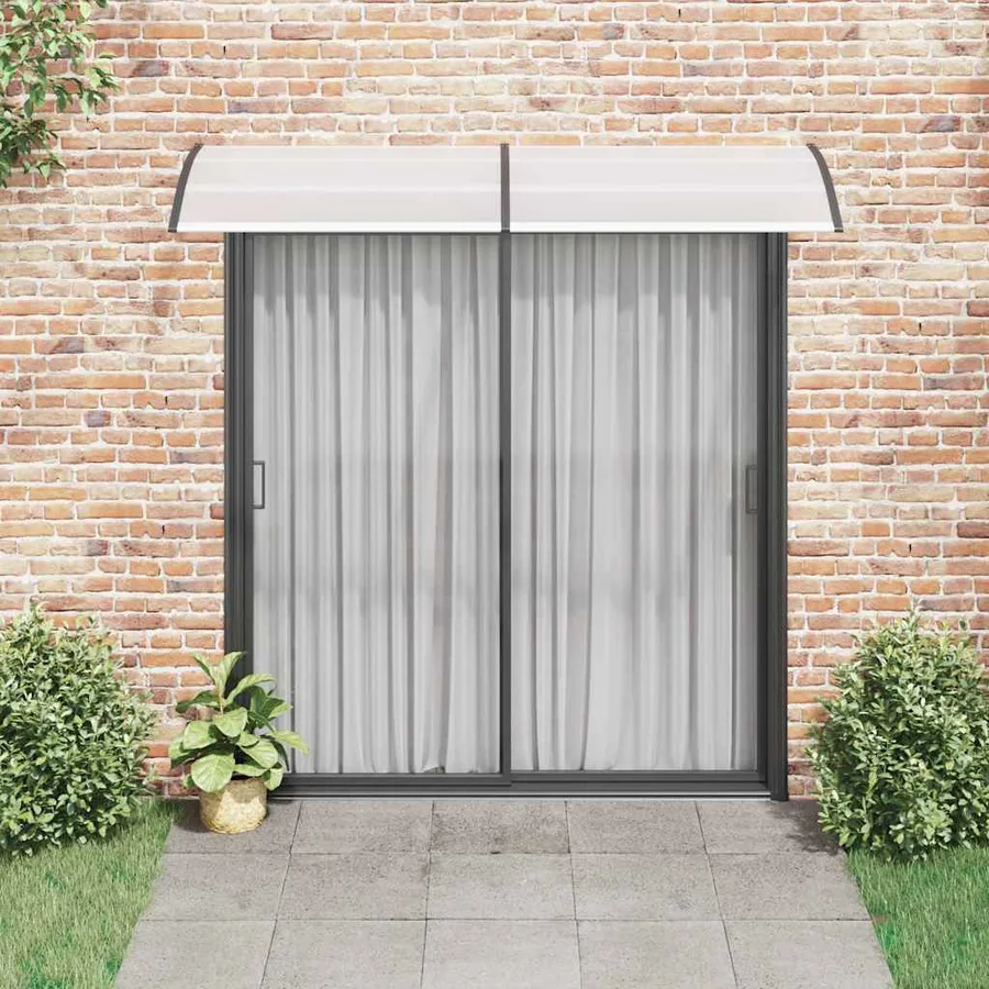 Auvent de porte Noir et transparent 240x75 cm PC - 3