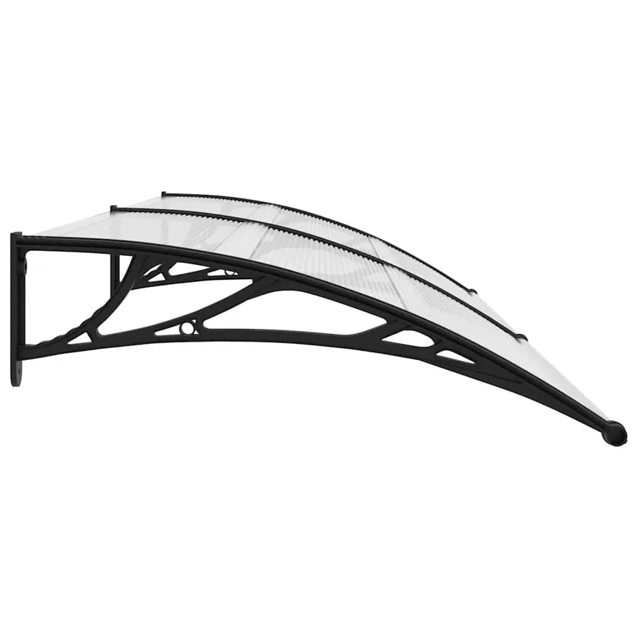 Auvent de porte Noir et transparent 240x75 cm PC - 5