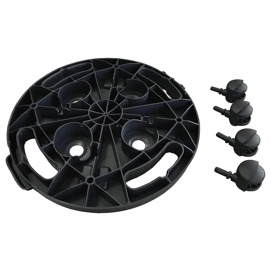 Support sur roulettes pour plantes Diamètre 30 cm Noir 170 kg - 6