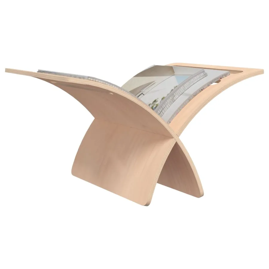 Porte-revue en bois sur pied naturel - 5