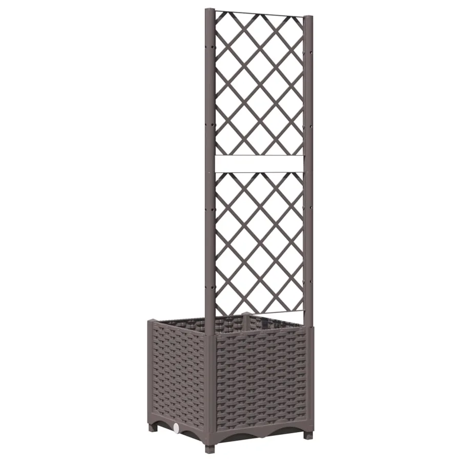 Jardinière avec treillis Marron 40x40x136 cm PP - 4