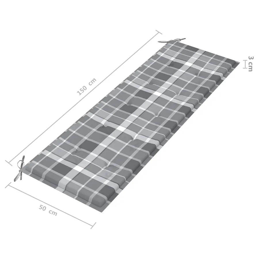 Banc de jardin 3 places avec coussin 150 cm Bois d'eucalyptus - 10