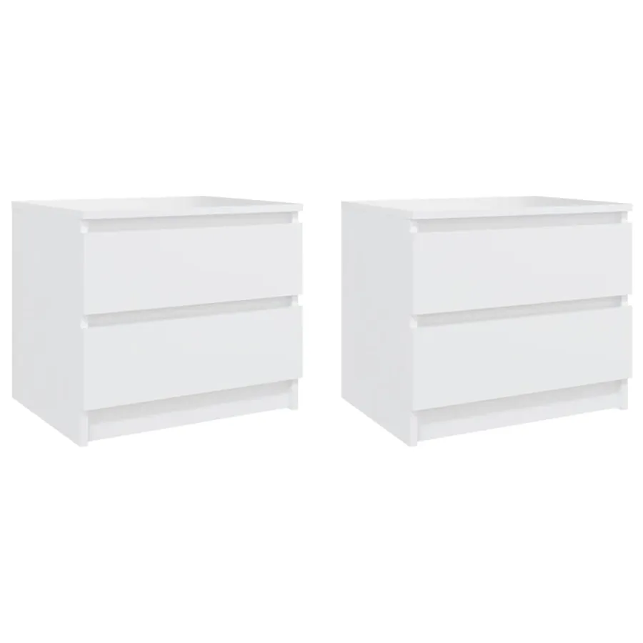 Tables de chevet 2 pcs blanc 50x39x43,5 cm bois d'ingénierie