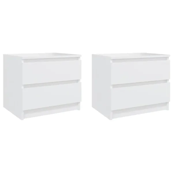 Tables de chevet 2 pcs blanc 50x39x43,5 cm bois d'ingénierie