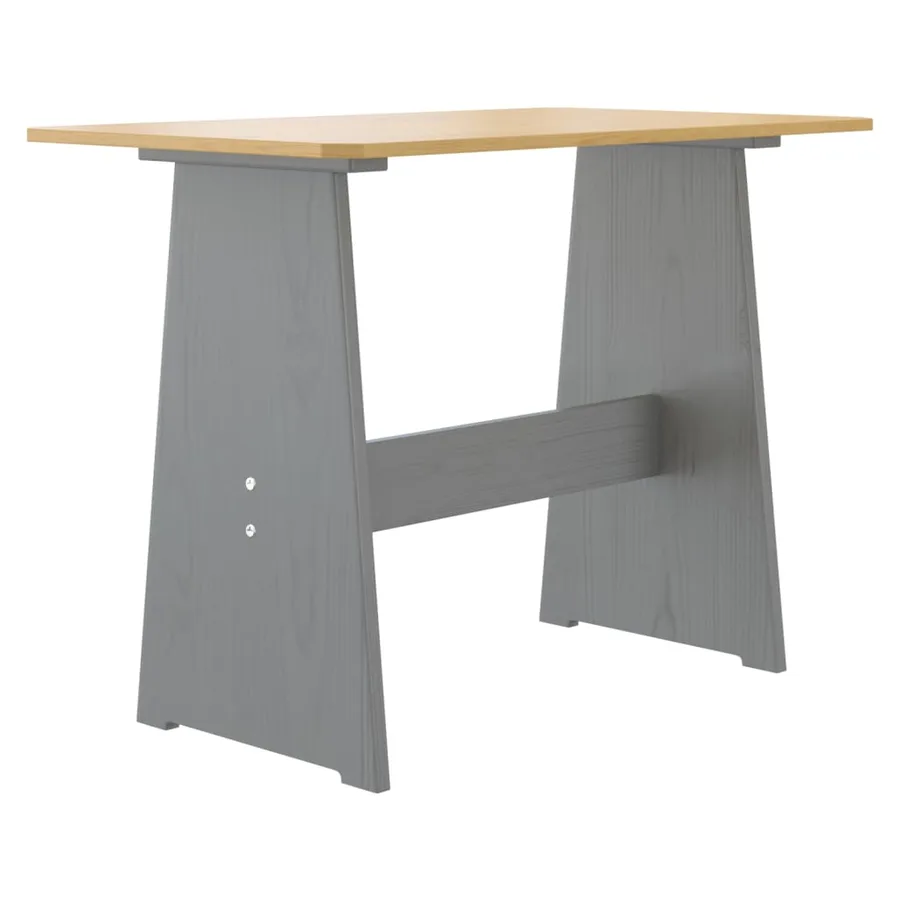 Ensemble à manger REINE 3 pcs marron miel gris bois pin massif - 11