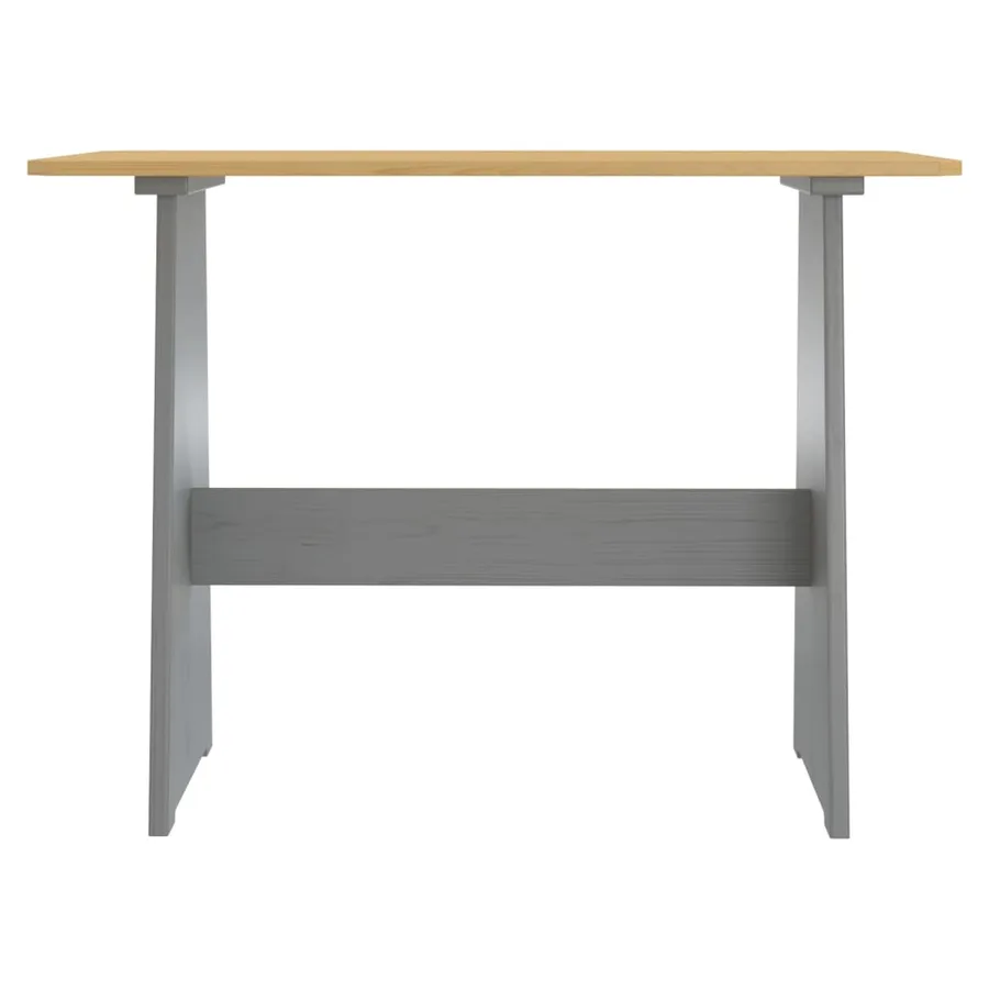 Ensemble à manger REINE 3 pcs marron miel gris bois pin massif - 12