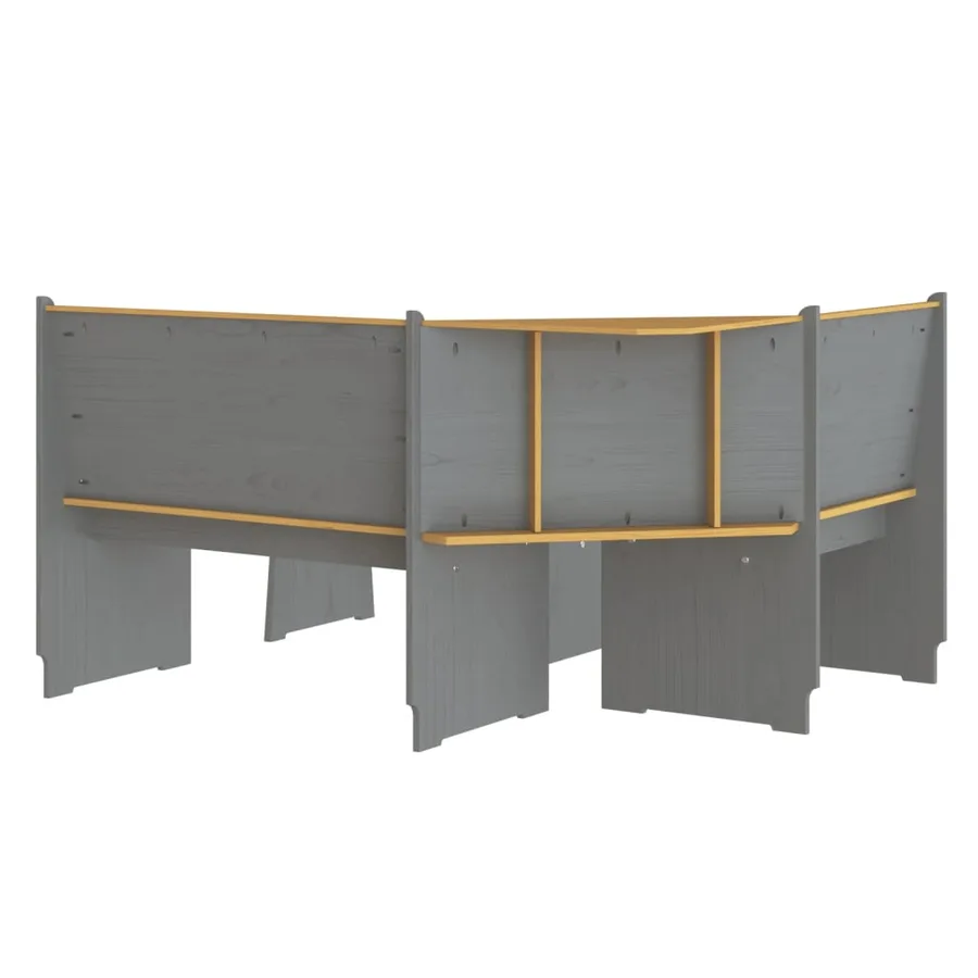 Ensemble à manger REINE 3 pcs marron miel gris bois pin massif - 4