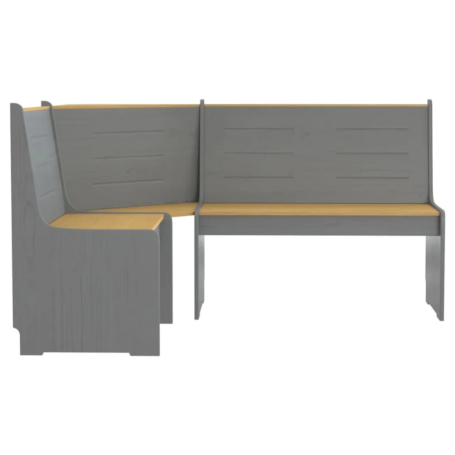 Ensemble à manger REINE 3 pcs marron miel gris bois pin massif - 6