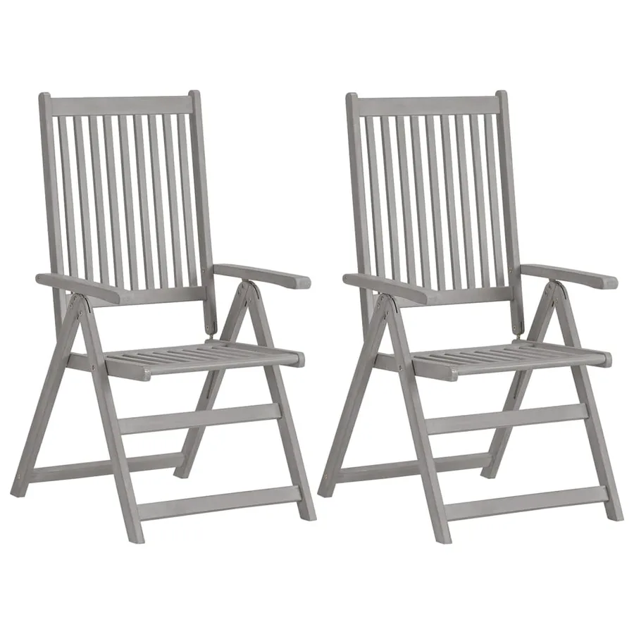 Chaises inclinables de jardin lot de 4 et coussins Bois acacia - 2