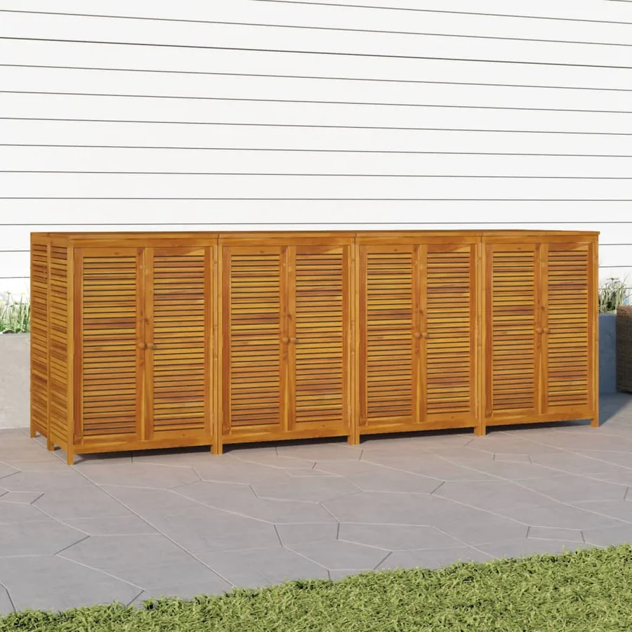 Boîte de rangement de jardin 280x87x104 cm bois massif d'acacia - 4