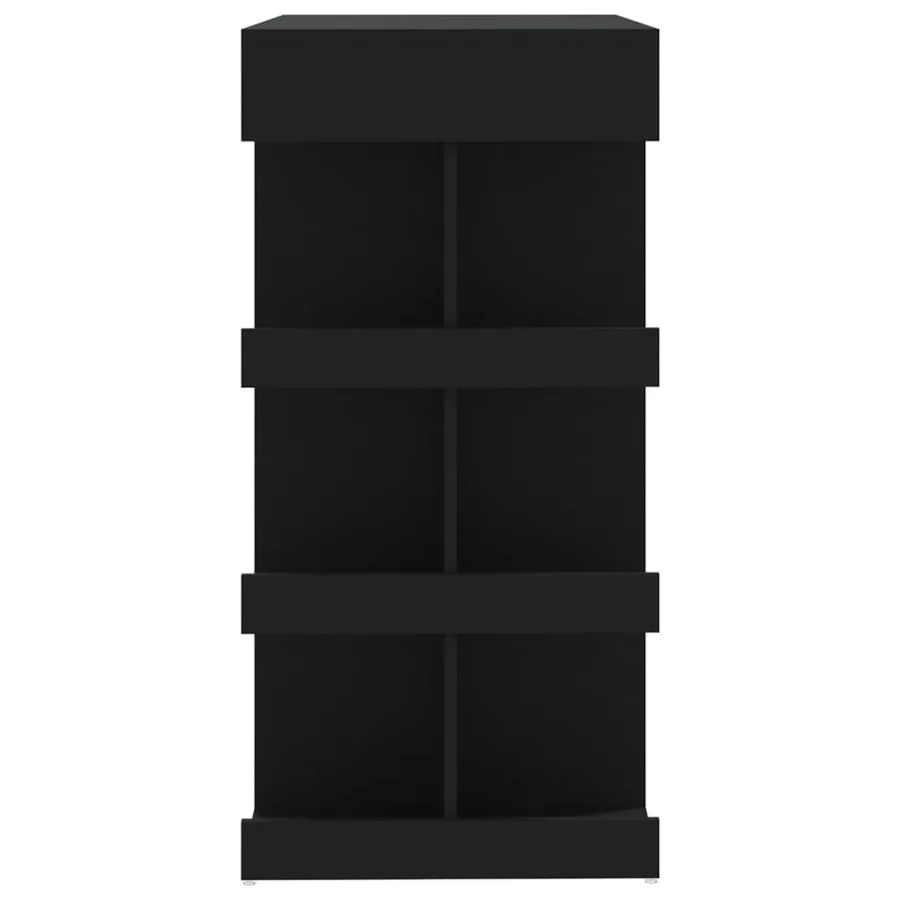Table de bar avec étagère de rangement Noir Bois d'ingénierie - 6