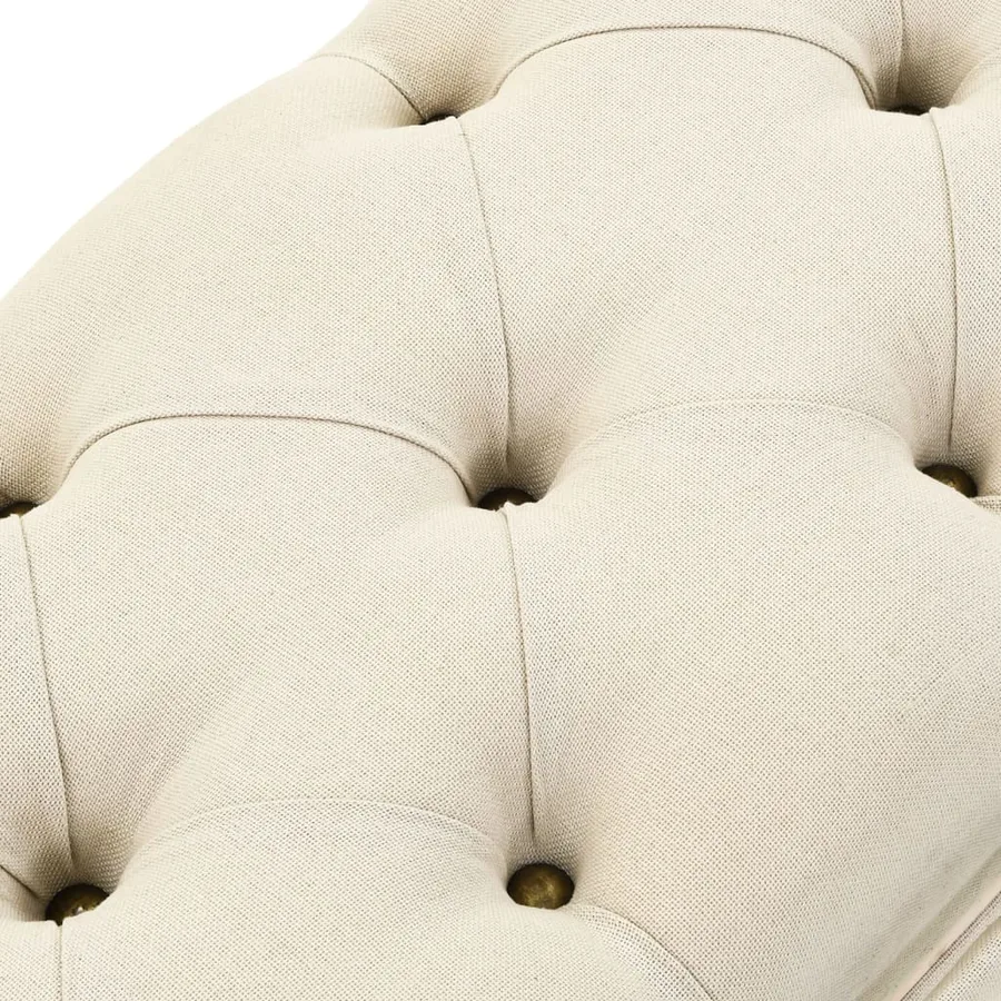 Banc de rangement 110 cm Crème Bois de sapin massif et tissu - 7