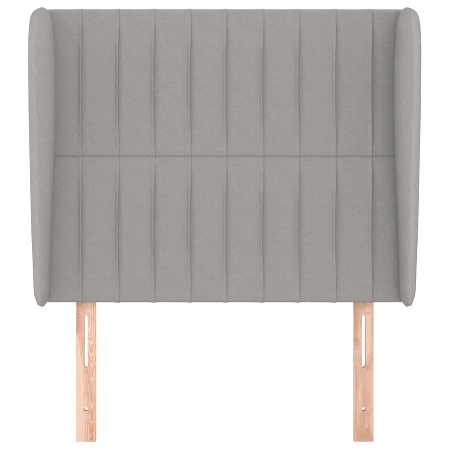 Tête de lit avec oreilles Gris clair 103x23x118/128 cm Tissu - 3