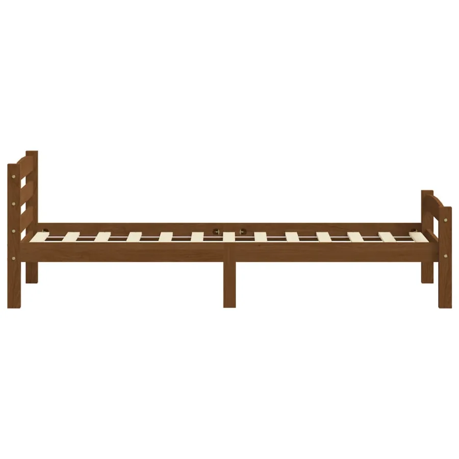 Cadre de lit sans matelas marron miel pin massif 100x200 cm - 5