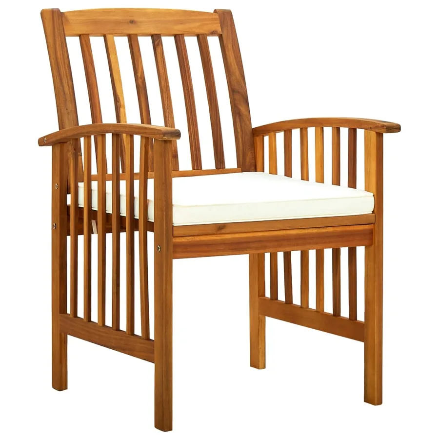 Ensemble de 8 chaises de jardin avec coussins en bois d'acacia massif - 2