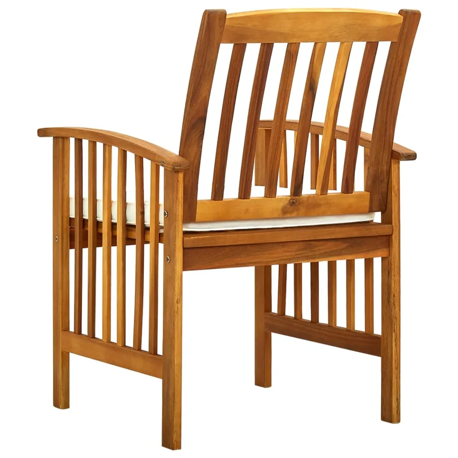 Ensemble de 8 chaises de jardin avec coussins en bois d'acacia massif - 6