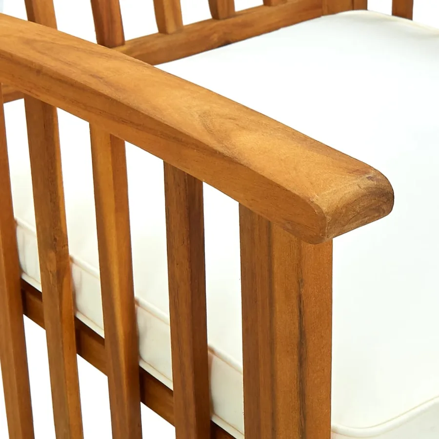 Ensemble de 8 chaises de jardin avec coussins en bois d'acacia massif - 8