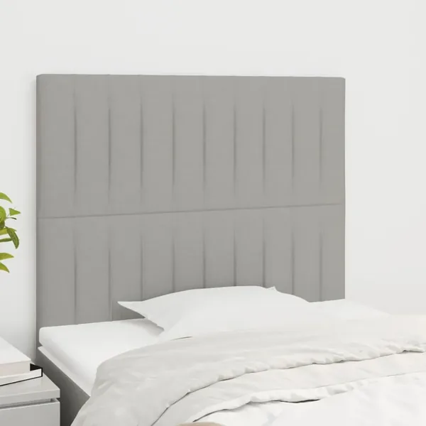 Tête de lit Gris clair 100x5x118/128 cm Tissu