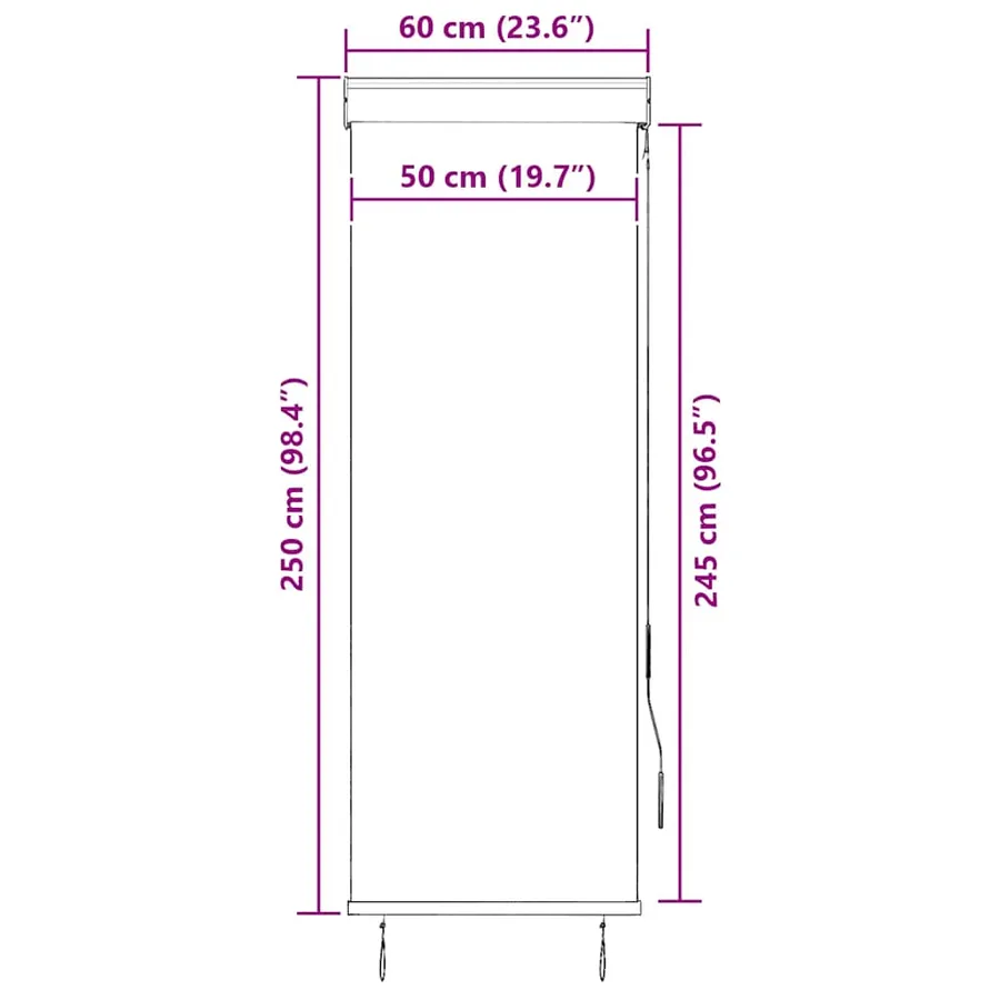Store roulant d'extérieur 60x250 cm Bleu et blanc - 9