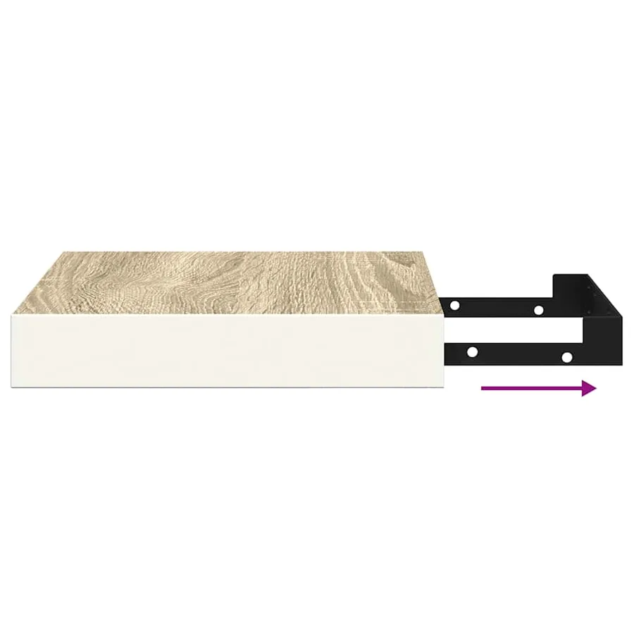 Étagères murales 4 pcs Chêne et blanc 23x23,5x3,8 cm MDF - 11