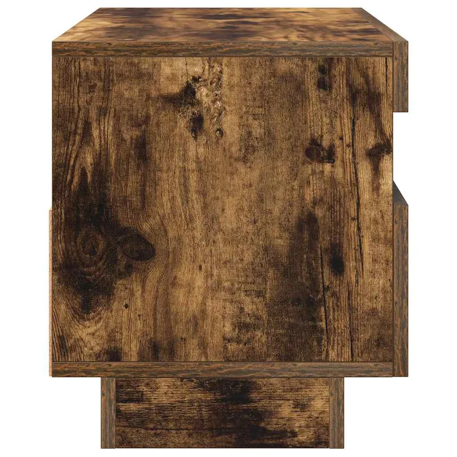 Meuble TV avec lumières LED chêne fumé 80x35x40 cm - 10