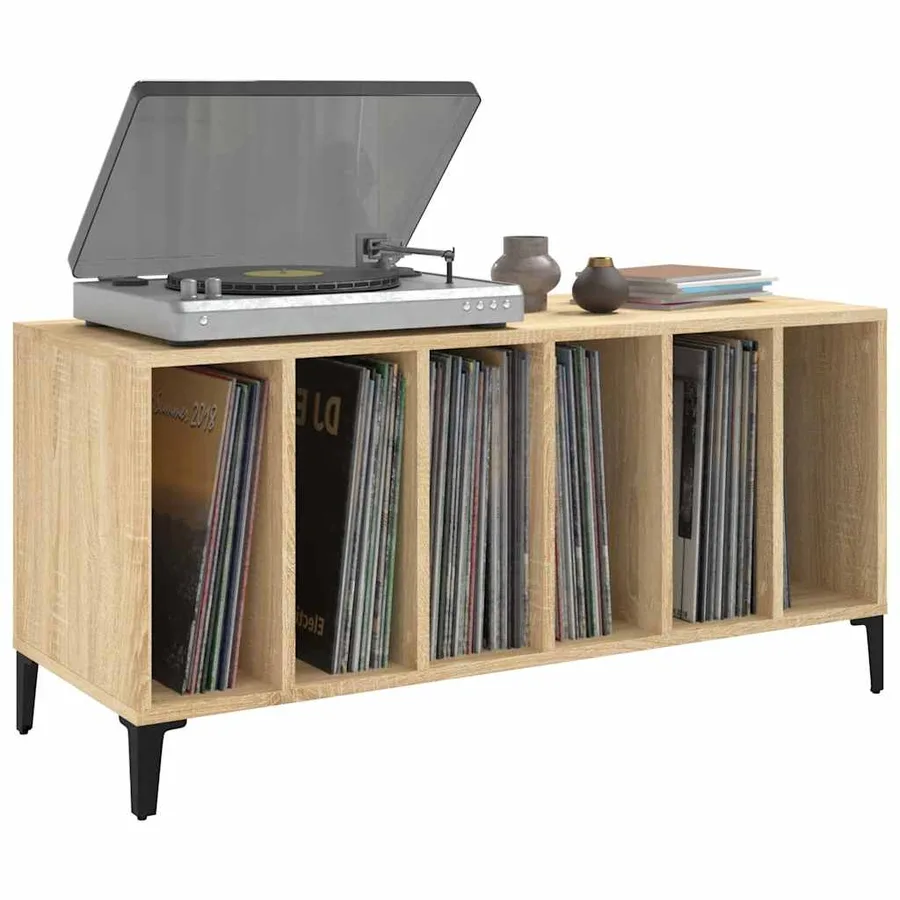 Armoire à disques chêne sonoma 100x38x48 cm bois d'ingénierie - 4