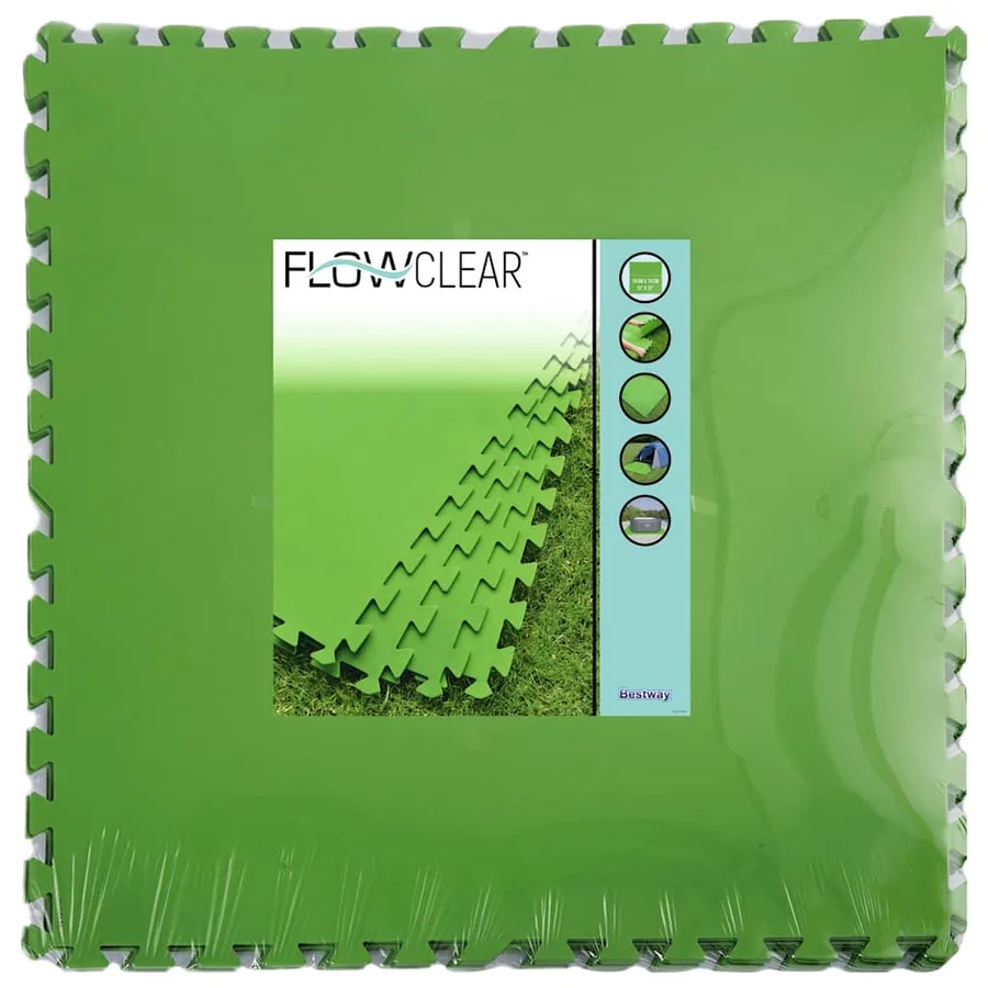 Bestway Protecteurs de plancher Flowclear 9 pcs Vert 5,47 m² - 2