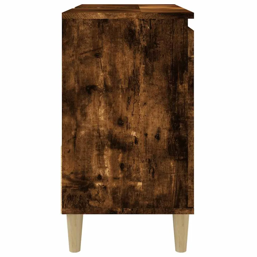 Armoire de bain chêne fumé 65x33x60 cm bois d'ingénierie - 8