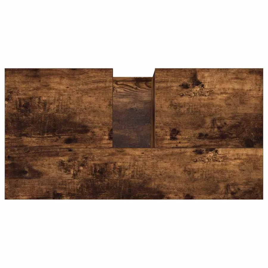 Armoire de bain chêne fumé 65x33x60 cm bois d'ingénierie - 9