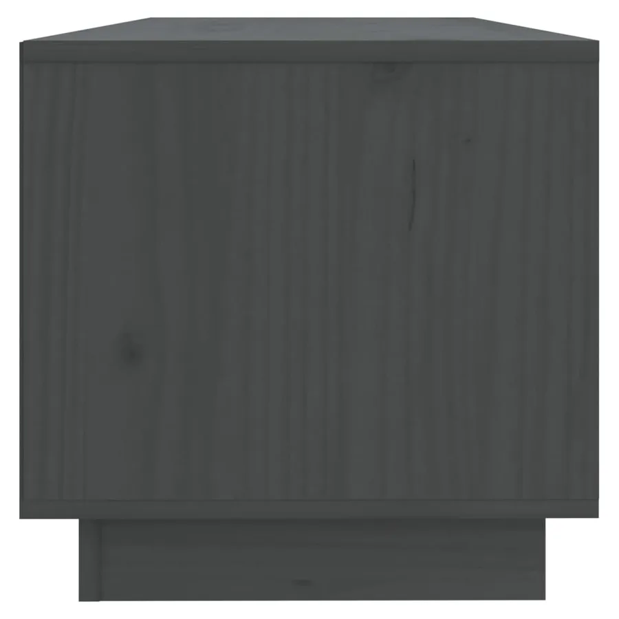 Meuble TV Gris 90x35x35 cm Bois de pin massif - 4