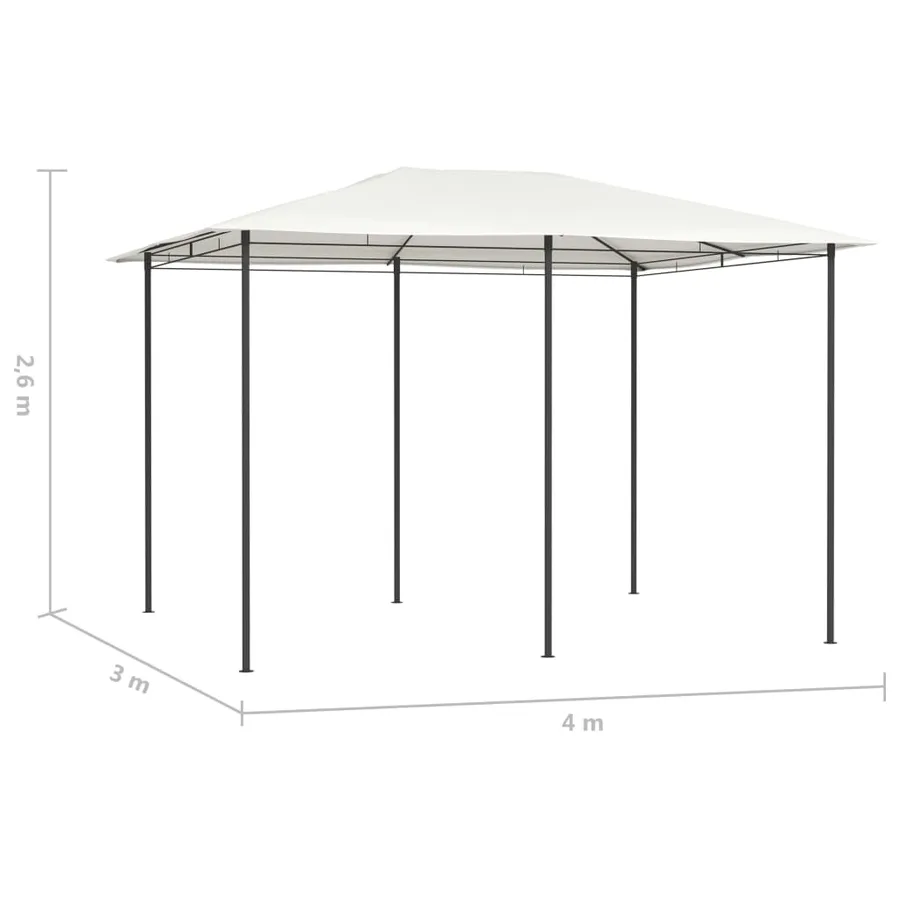 Belvédère 3x4x2,6 m Crème 160 g/m² - 4