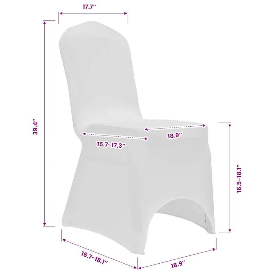 Housse de chaise extensible 4 pcs Blanc - 9