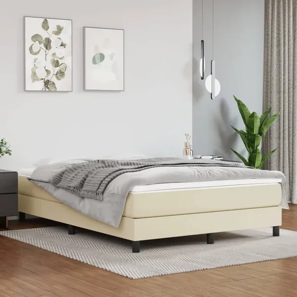 Matelas de lit à ressorts ensachés fermeté moyenne Crème 140x200x20 cm