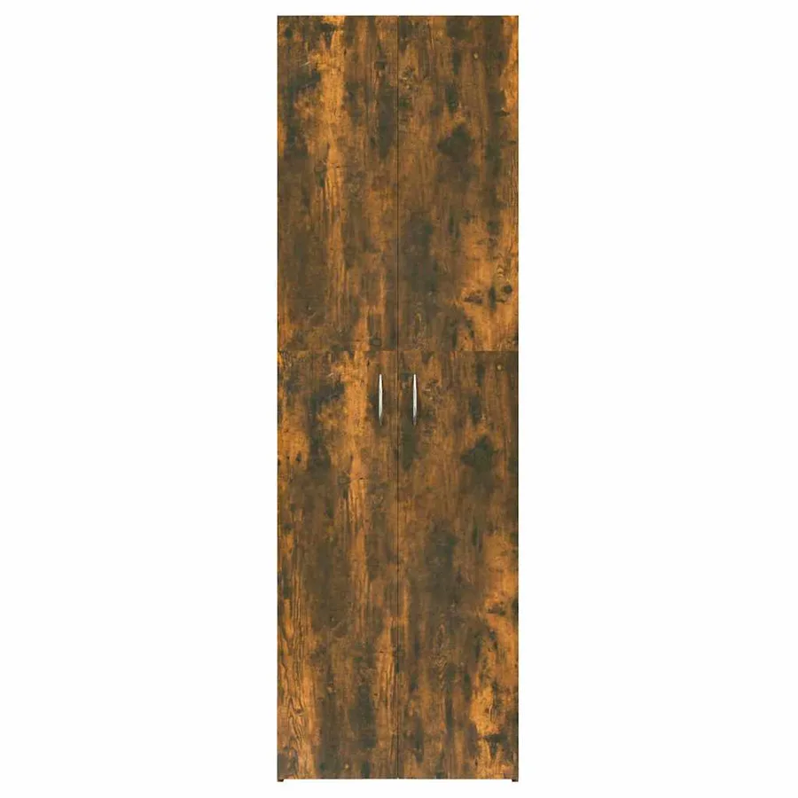 Armoire de bureau Chêne fumé 60x32x190 cm Bois d'ingénierie - 5