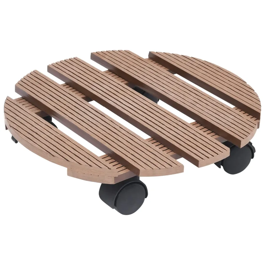 Chariots à plantes 2 pcs Marron Ø30x7,5 cm WPC - 2