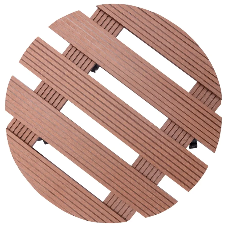 Chariots à plantes 2 pcs Marron Ø30x7,5 cm WPC - 3