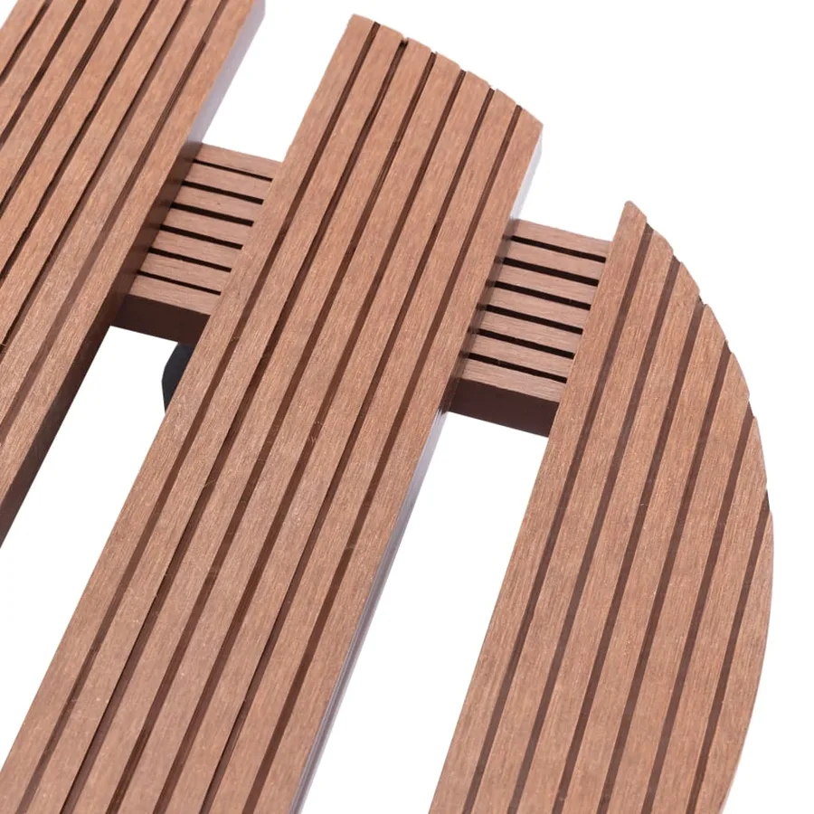 Chariots à plantes 2 pcs Marron Ø30x7,5 cm WPC - 4
