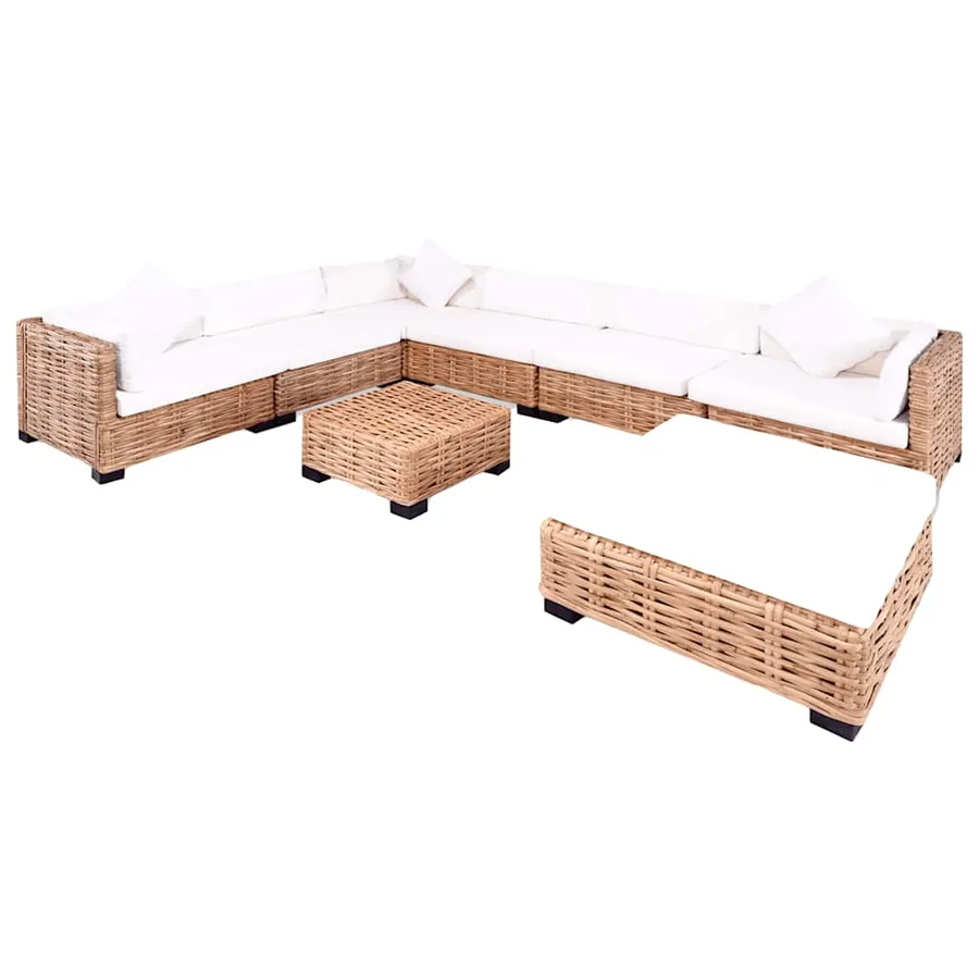 Ensemble de canapés 27 pcs Rotin naturel