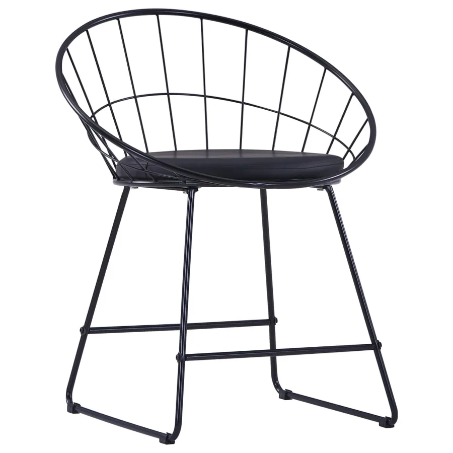Chaises à manger similicuir lot de 6 noir acier - 3