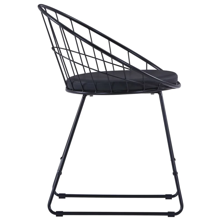 Chaises à manger similicuir lot de 6 noir acier - 4