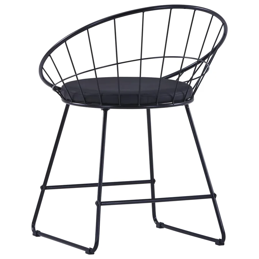Chaises à manger similicuir lot de 6 noir acier - 5