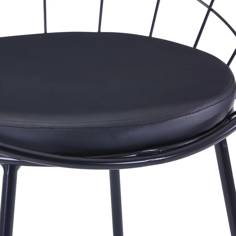 Chaises à manger similicuir lot de 6 noir acier - 7