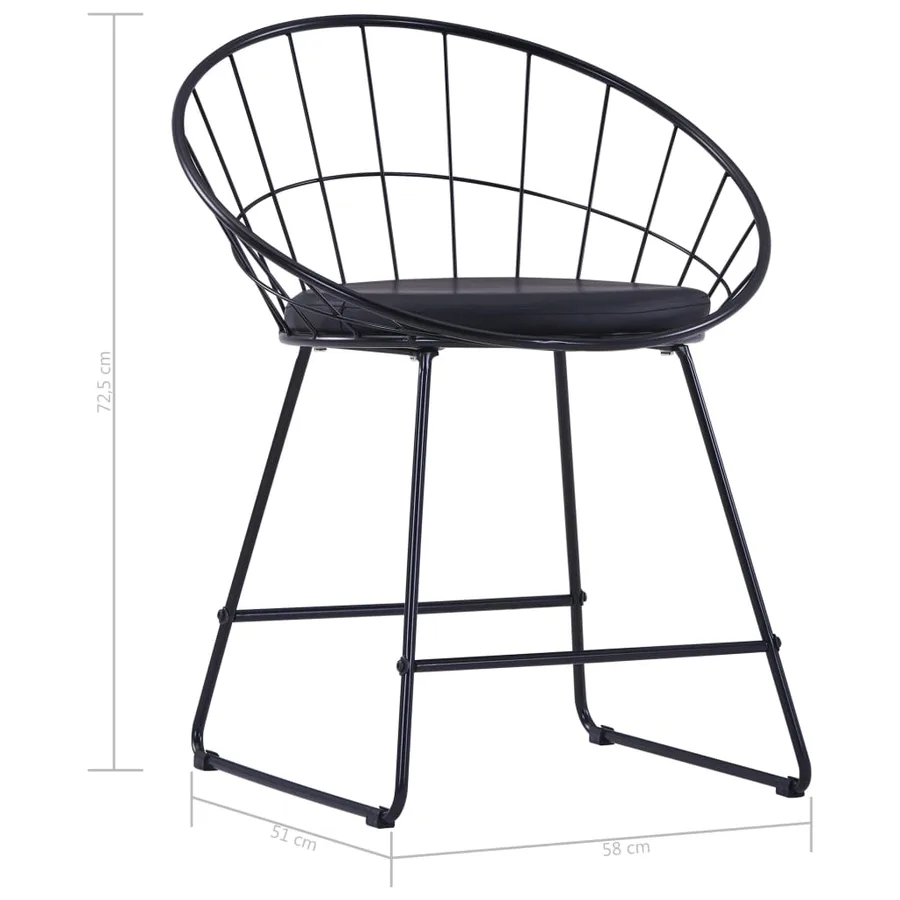 Chaises à manger similicuir lot de 6 noir acier - 8